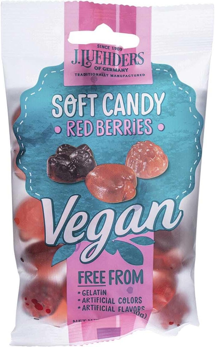 J Luehders Soft Vegan Candy Red Berries 5 x 80g