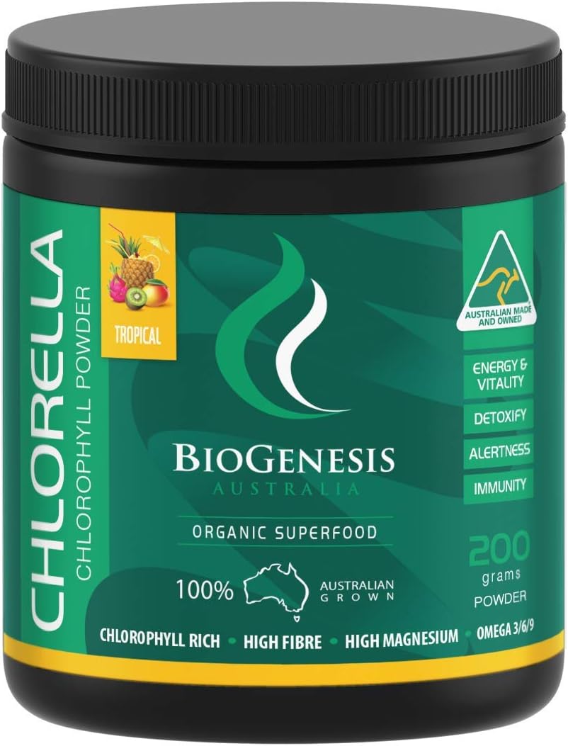 (CLEARANCE) BioGenesis Natural Australia (Travel Friendly) Nature's Purest Organic Chlorella Tropical Powder 200g