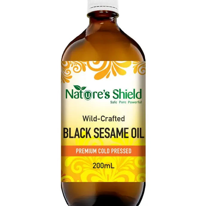 Nature's Shield Wild-Crafted Black Sesame Oil 200ml higher resolution front image