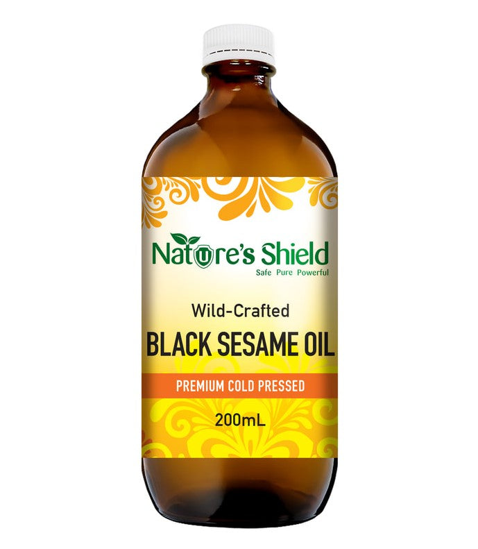 Nature's Shield Wild-Crafted Black Sesame Oil 200ml higher resolution front image