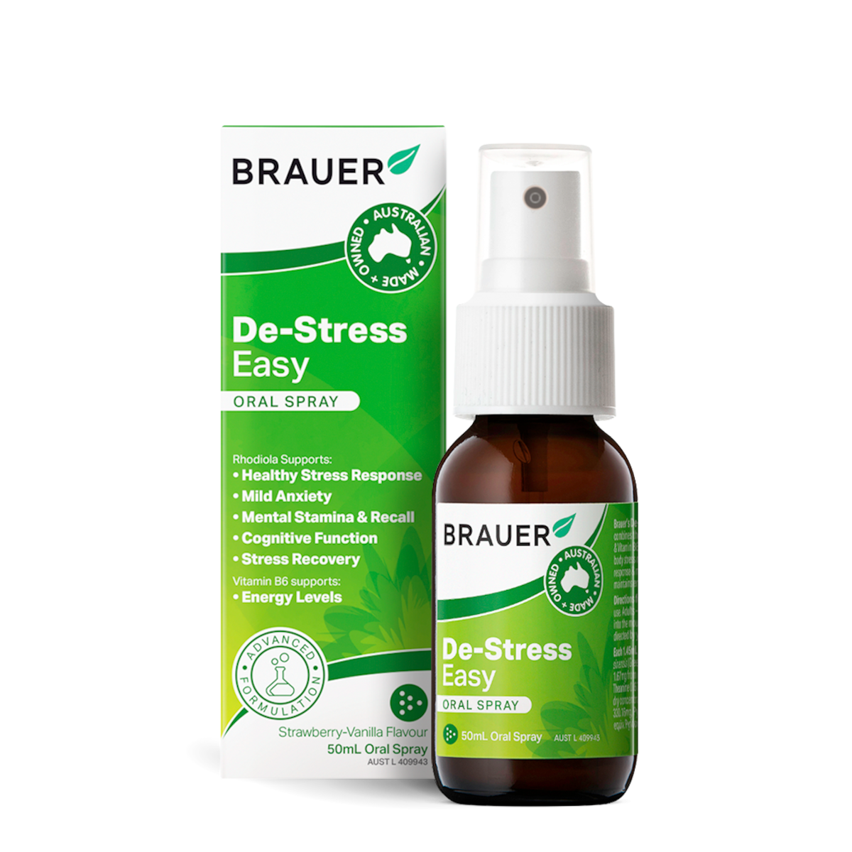 Brauer De-Stress Easy Oral Spray Strawberry-Vanilla 50ml