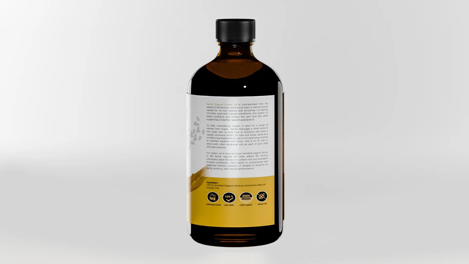 Apollo Nutraceuticals Organic Castor Oil 300ml official product image 5