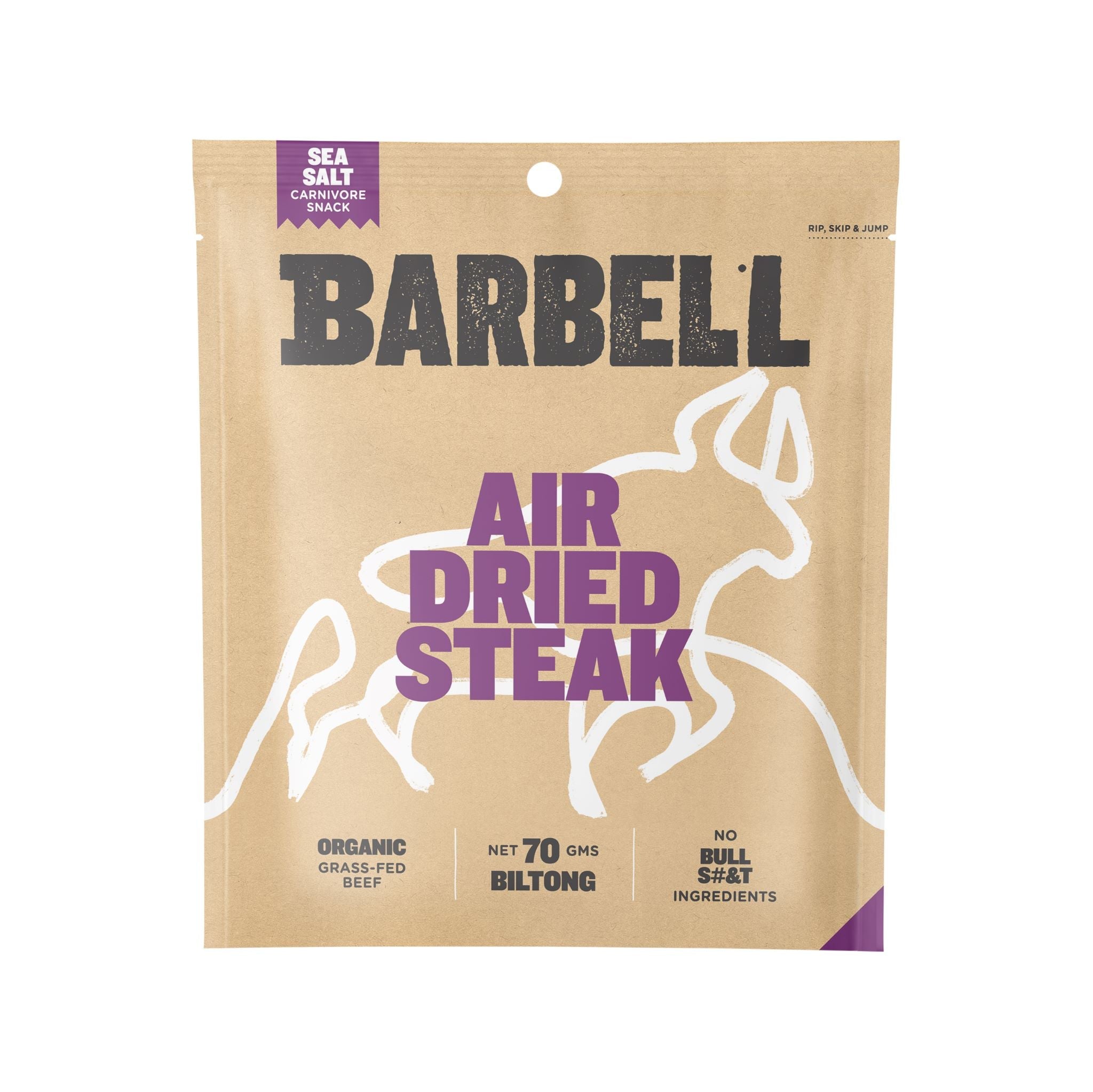 Barbell Biltong - Sea Salt - 70G Bag