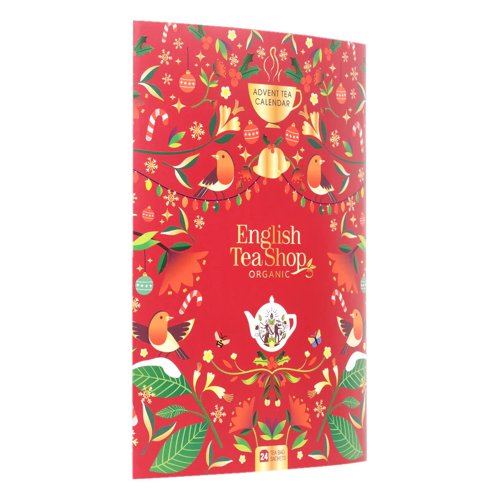 English Tea Shop Organic Book Style Advent Tea Calendar 24 Tea Bag Sachets