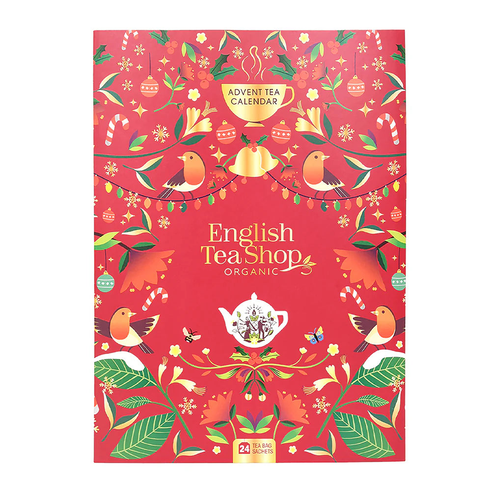 English Tea Shop Organic Book Style Advent Tea Calendar 24 Tea Bag Sachets