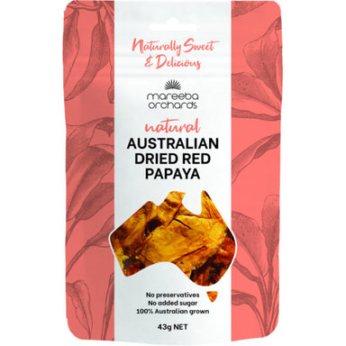mareeba orchards australian dried red papaya 43g
