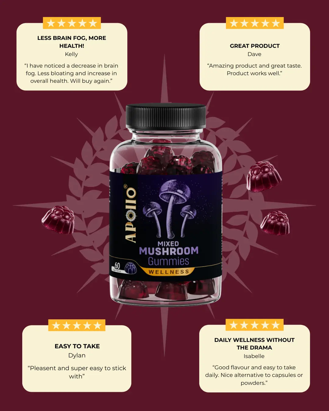 Apollo Nutraceuticals Mixed Mushroom Gummies official product image 5