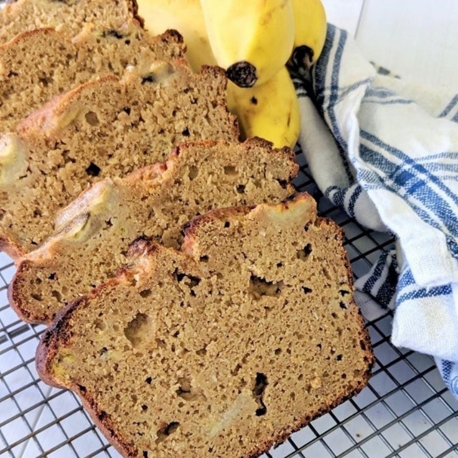 PBCO Low Carb Banana Bread Mix — baked banana bread lifestyle image