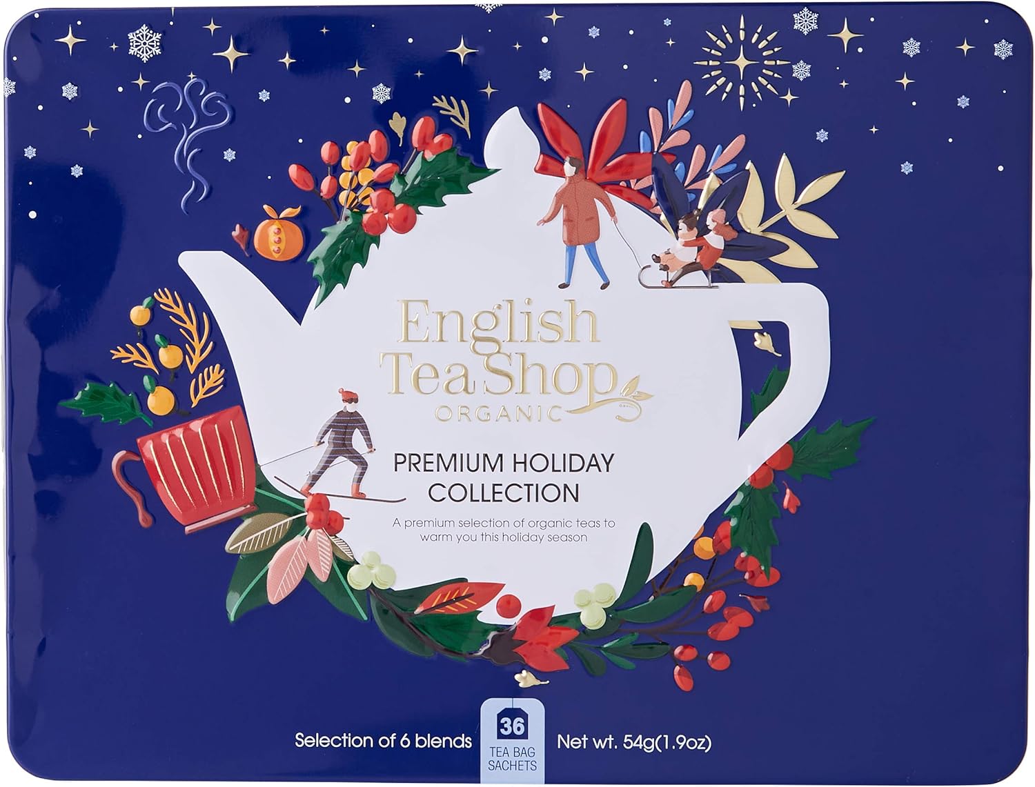 FLASH SALE English Tea Shop Premium Holiday Collection - Navy Tin (36 Tea Bags)