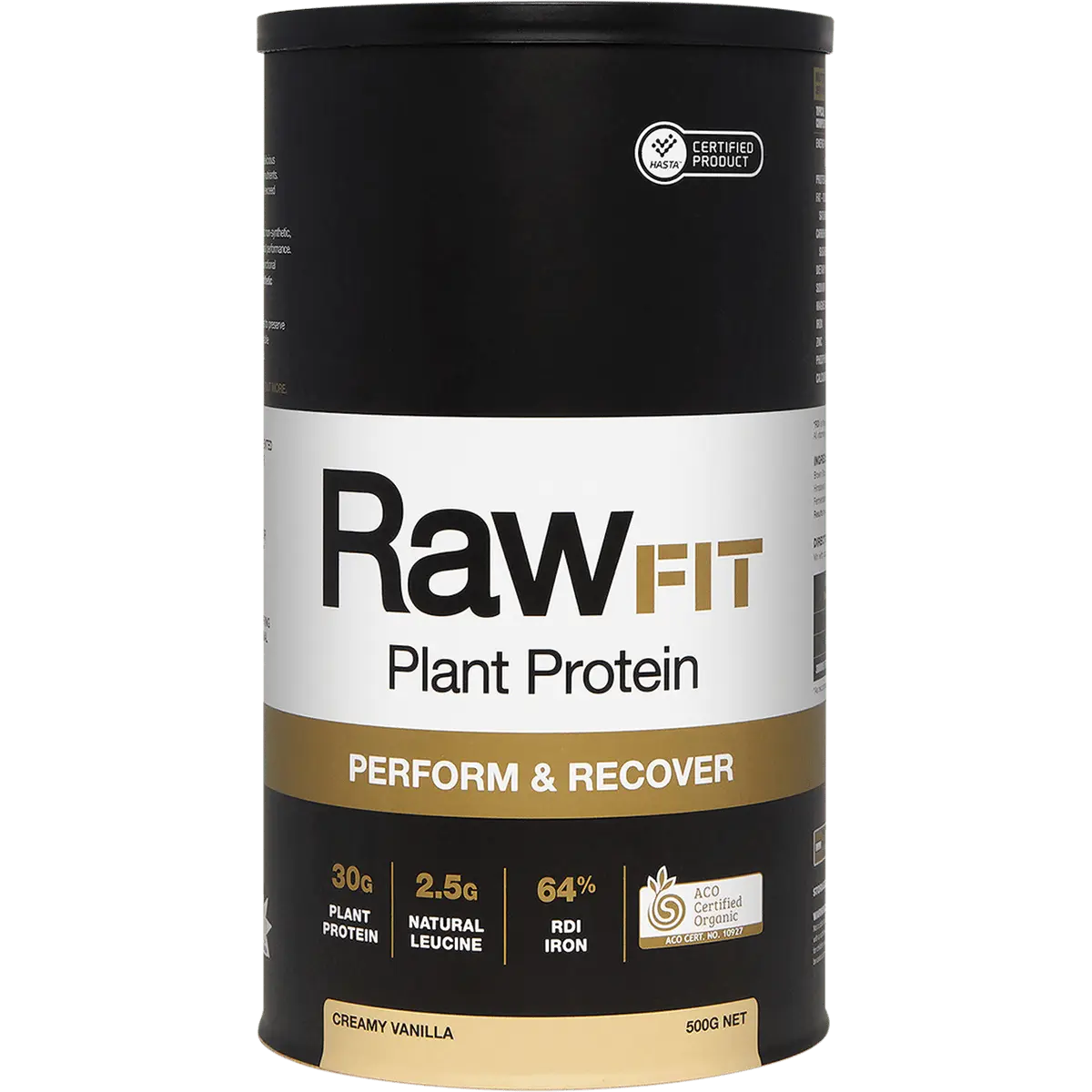 Amazonia RawFIT Plant Protein Organic Perform & Recover Creamy Vanilla — front pack image (UHP)