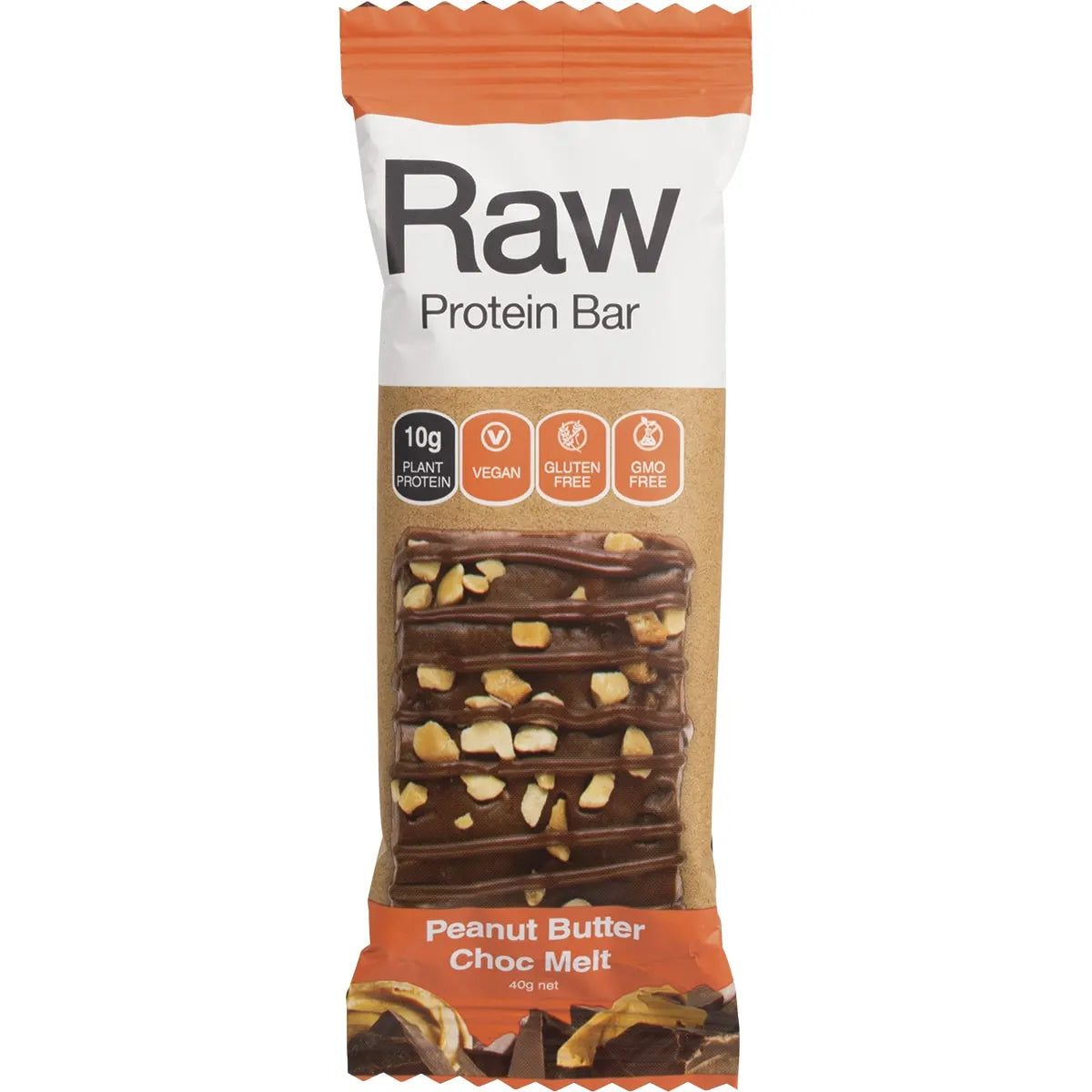 Amazonia Raw Protein Bar Peanut Butter Choc Melt 10 x 40g