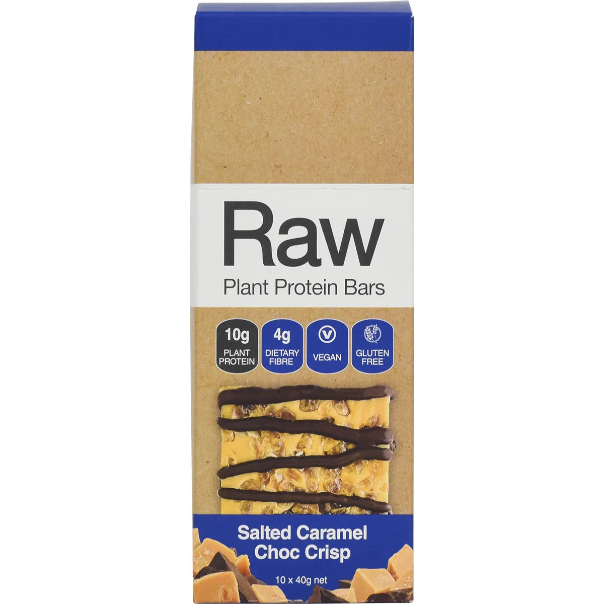 Amazonia Raw Protein Bar Salted Caramel Choc Crisp 10 x 40g