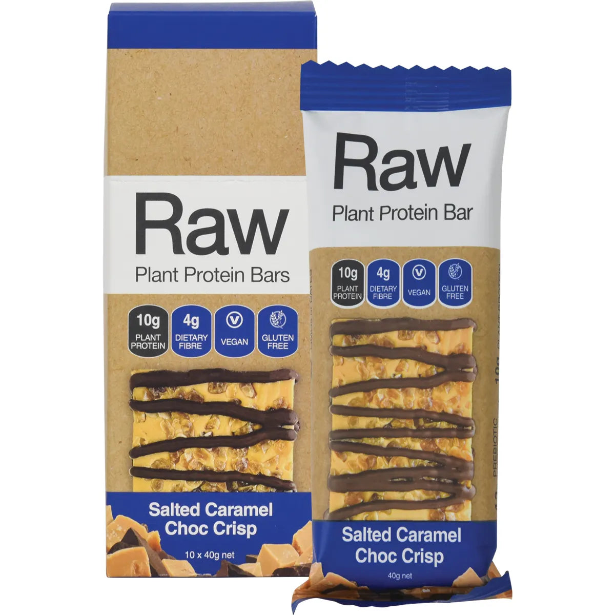 Amazonia Raw Protein Bar Salted Caramel Choc Crisp 10 x 40g