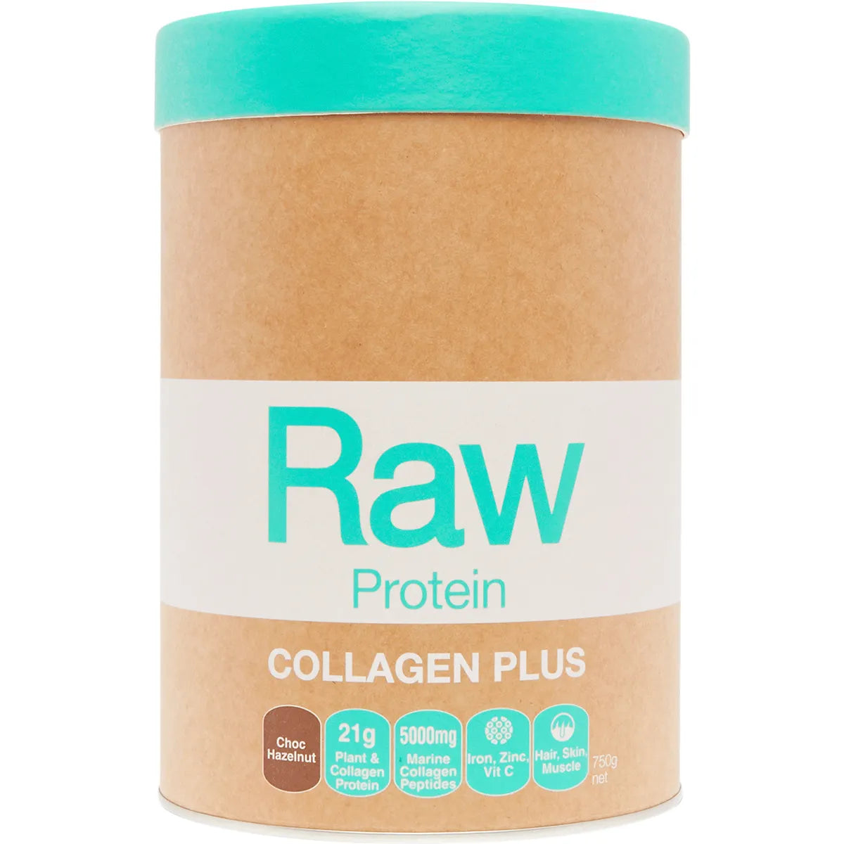 Amazonia Raw Protein Collagen Plus Choc Hazelnut 750g