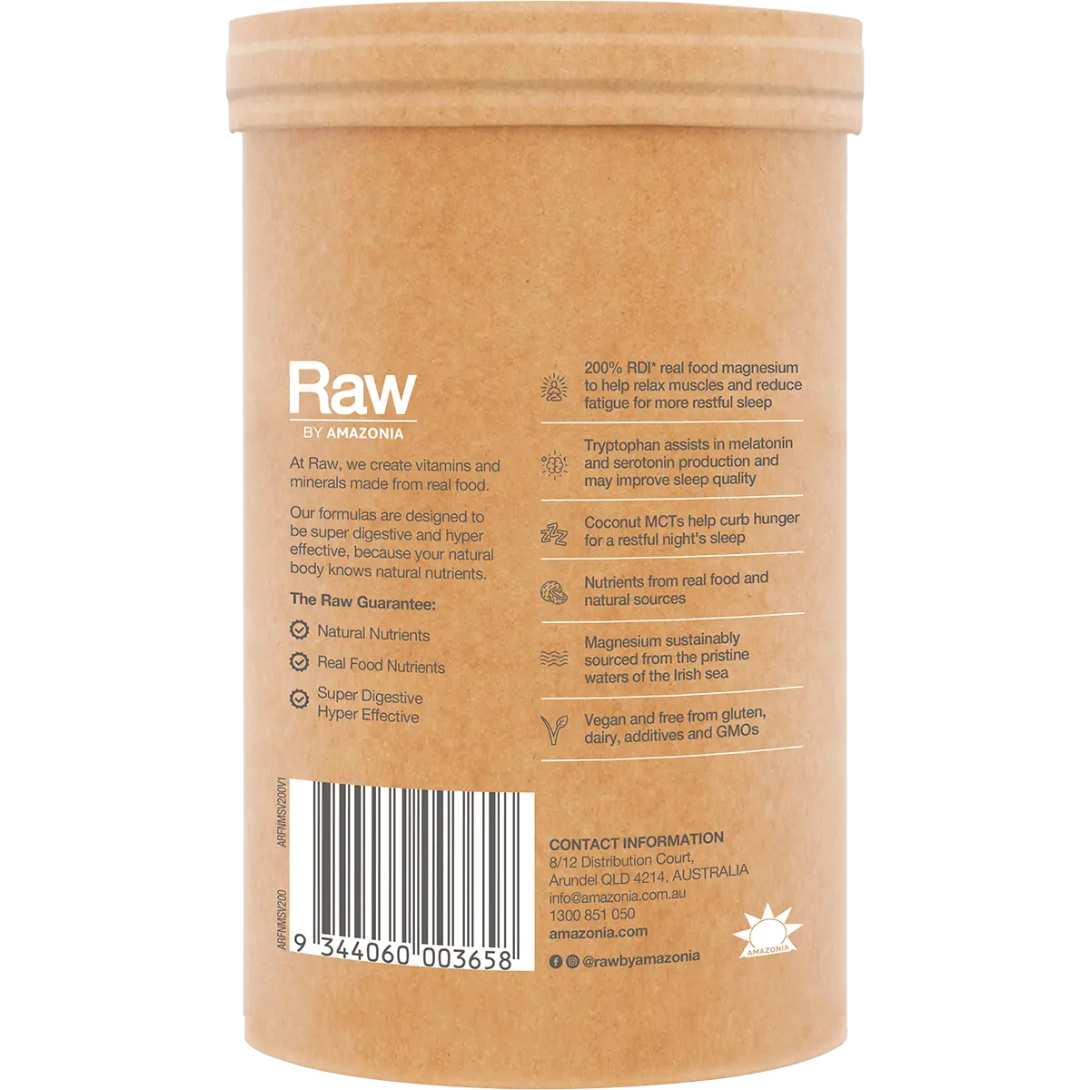 Amazonia Raw Sleep Magnesium Dreamy Vanilla — side pack image (UHP)