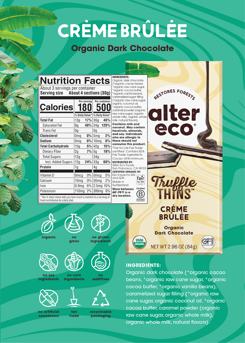 Alter Eco Creme Brulee Truffle Thins 84g