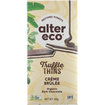 Alter Eco Chocolate Organic Creme Brulee Dark Truffle Thins 12x84g — official product image