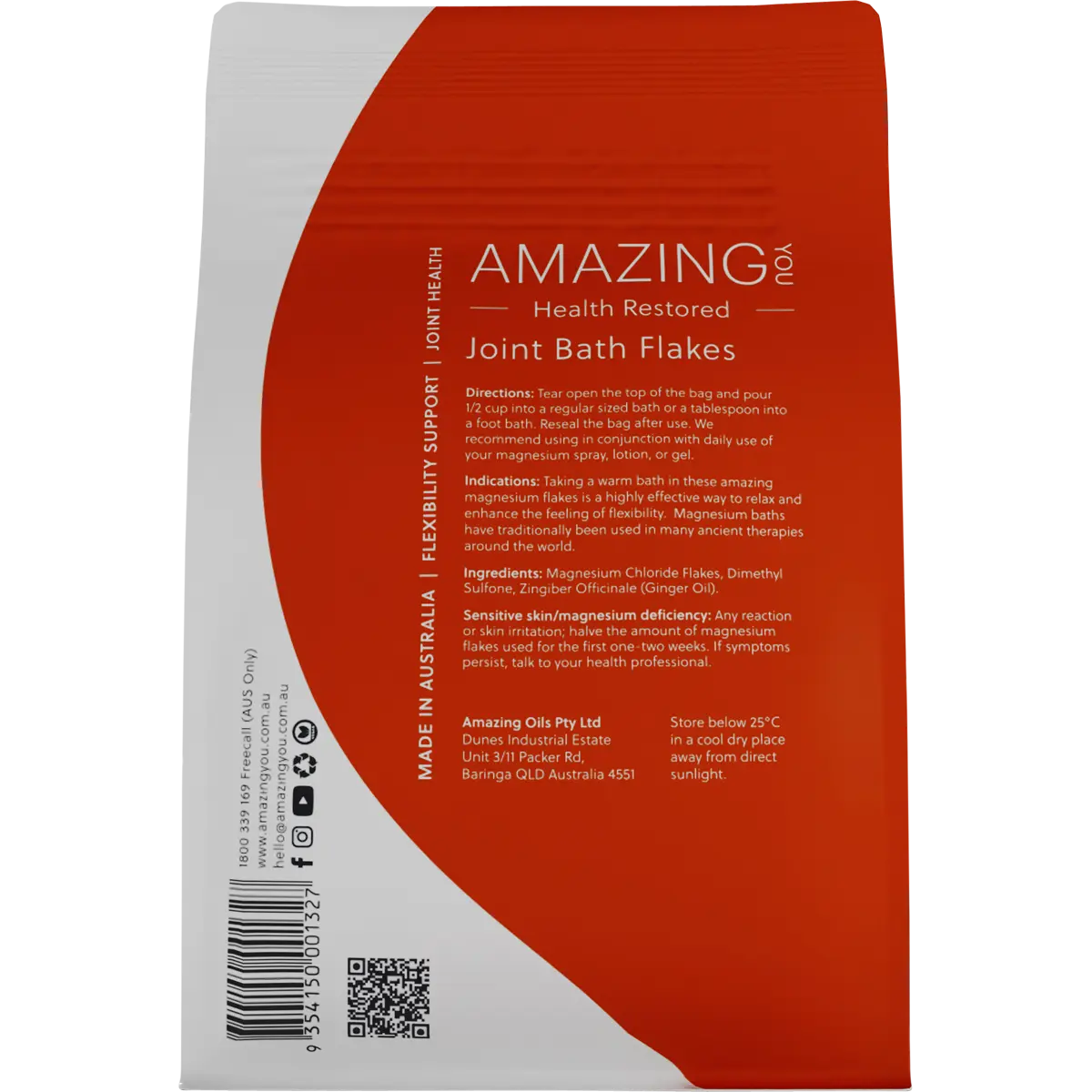 Amazing You Magnesium Joint Bath Flakes — back pack image (UHP)