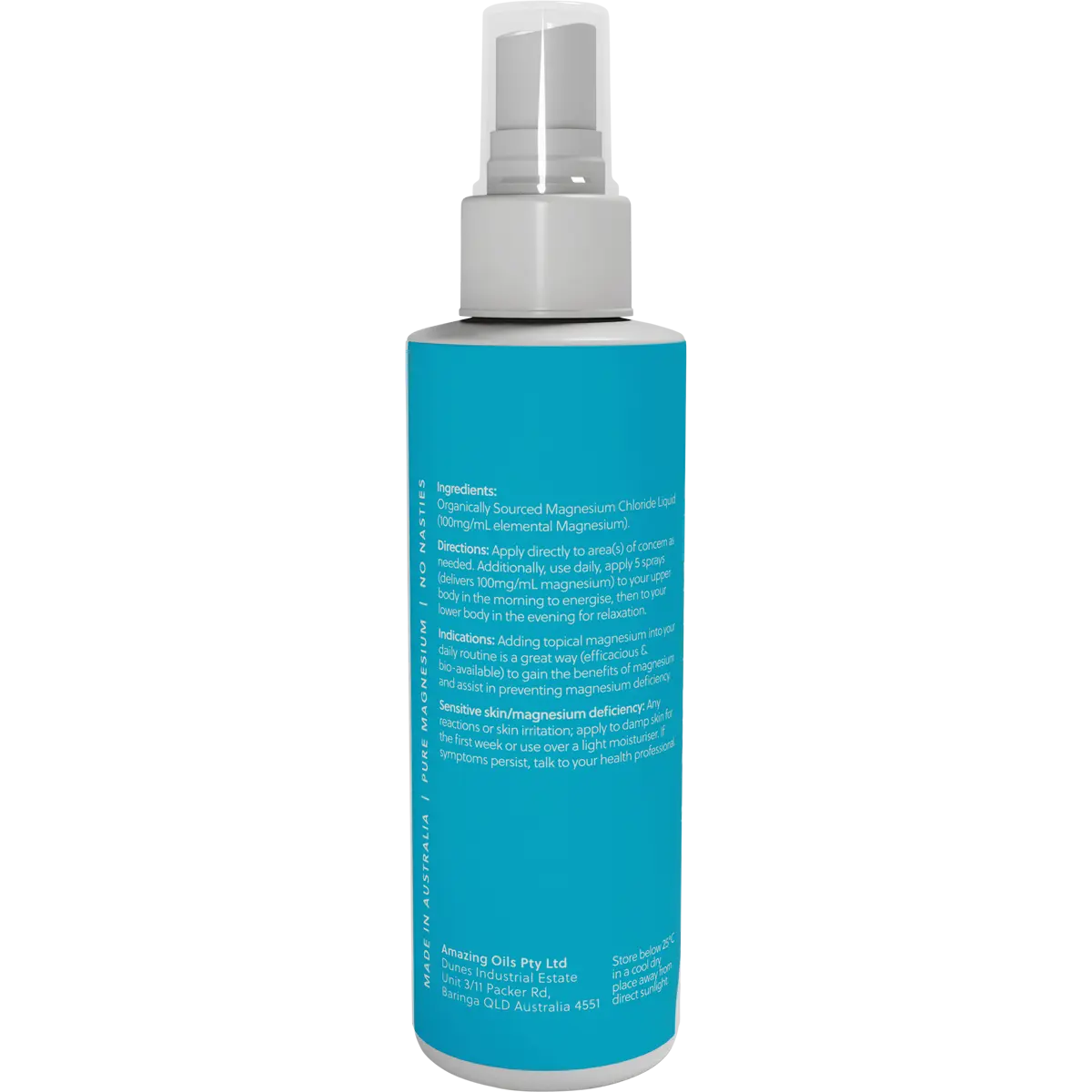Amazing You Magnesium Daily Spray Pure Magnesium Oil — back pack image (UHP)