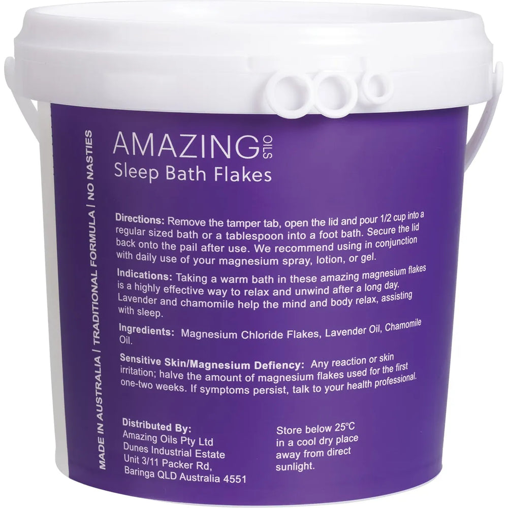 Amazing Oils Magnesium Sleep Bath Flakes with Lavender & Chamomile