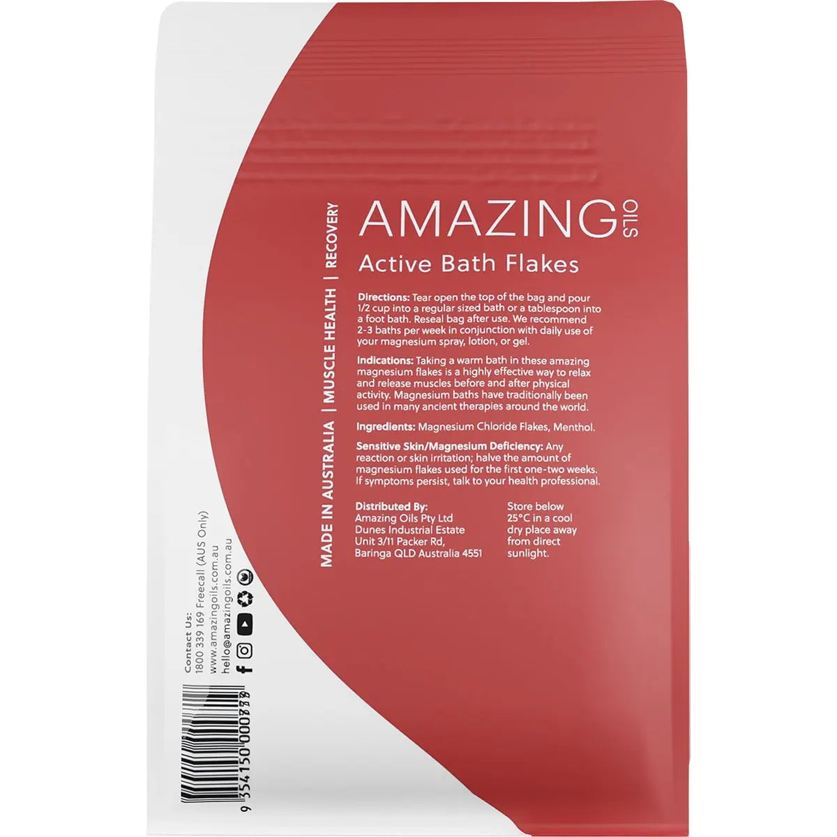 Amazing Oils Magnesium Active Bath Flakes Mag Chloride & Menthol