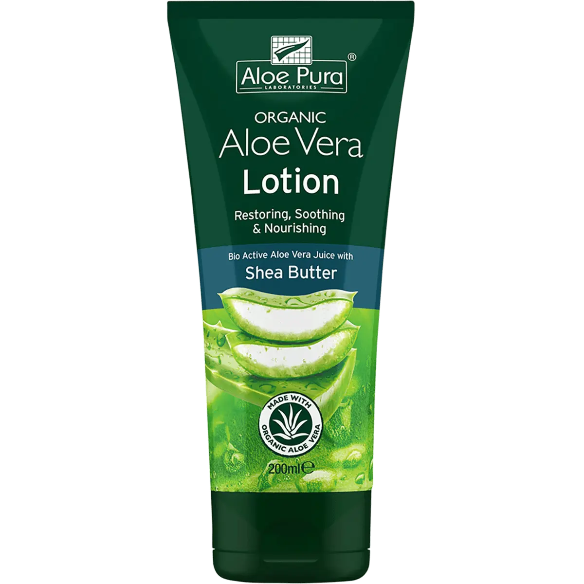 Aloe Pura Aloe Vera Lotion with Shea Butter 200ml — front pack image (UHP)