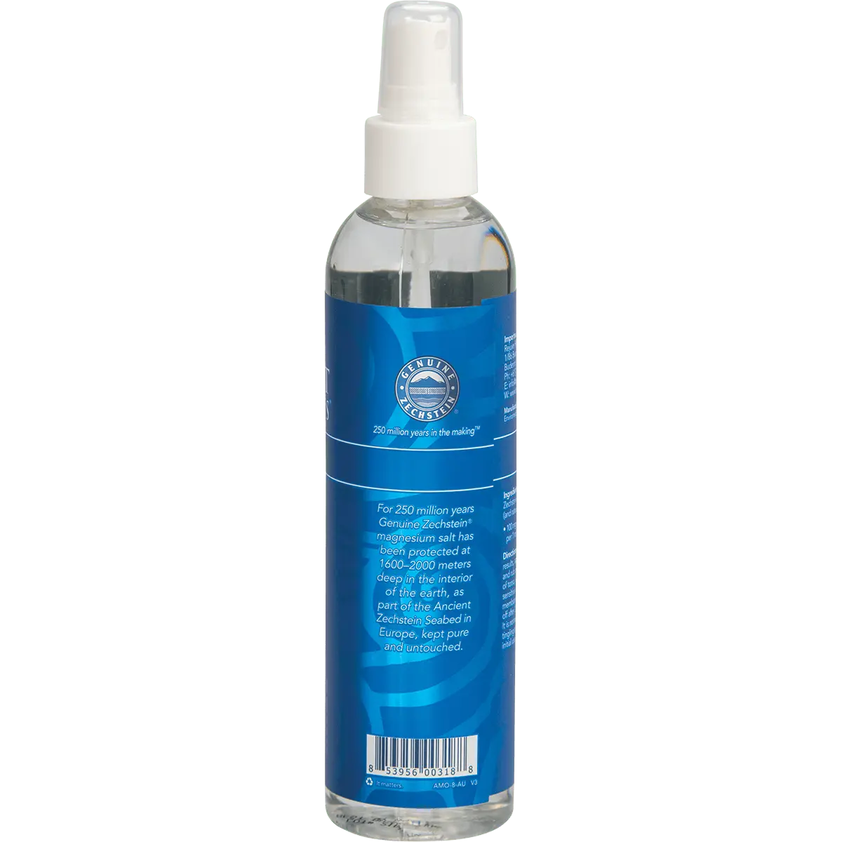Ancient Minerals Magnesium Oil Full Strength 237ml — side pack image (UHP)
