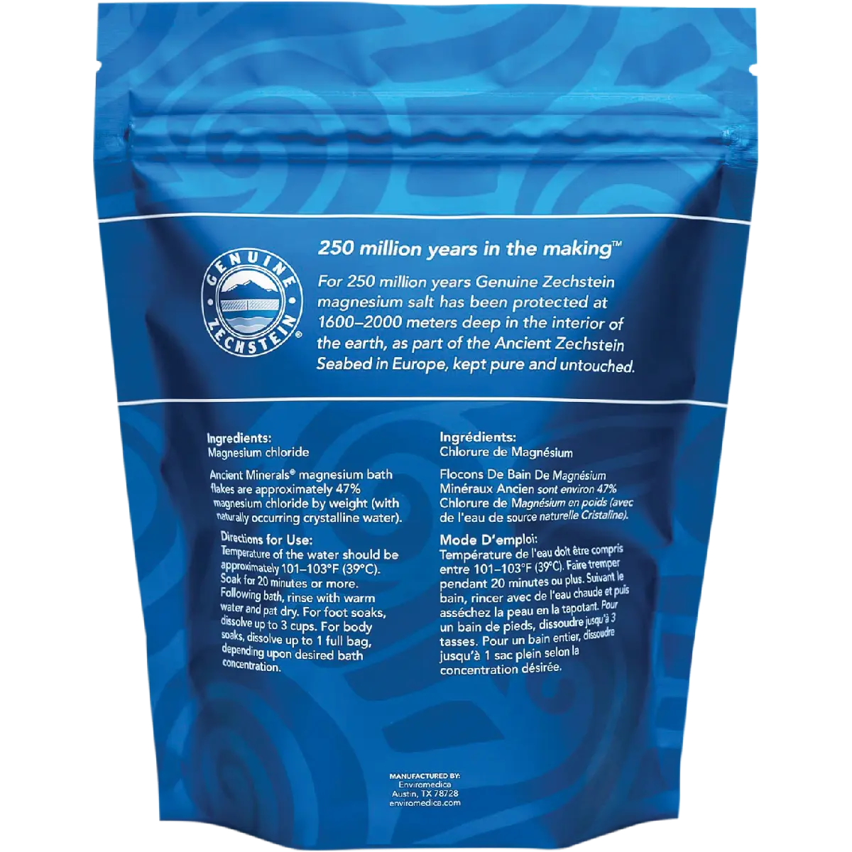Ancient Minerals Magnesium Flakes — back pack image (UHP)