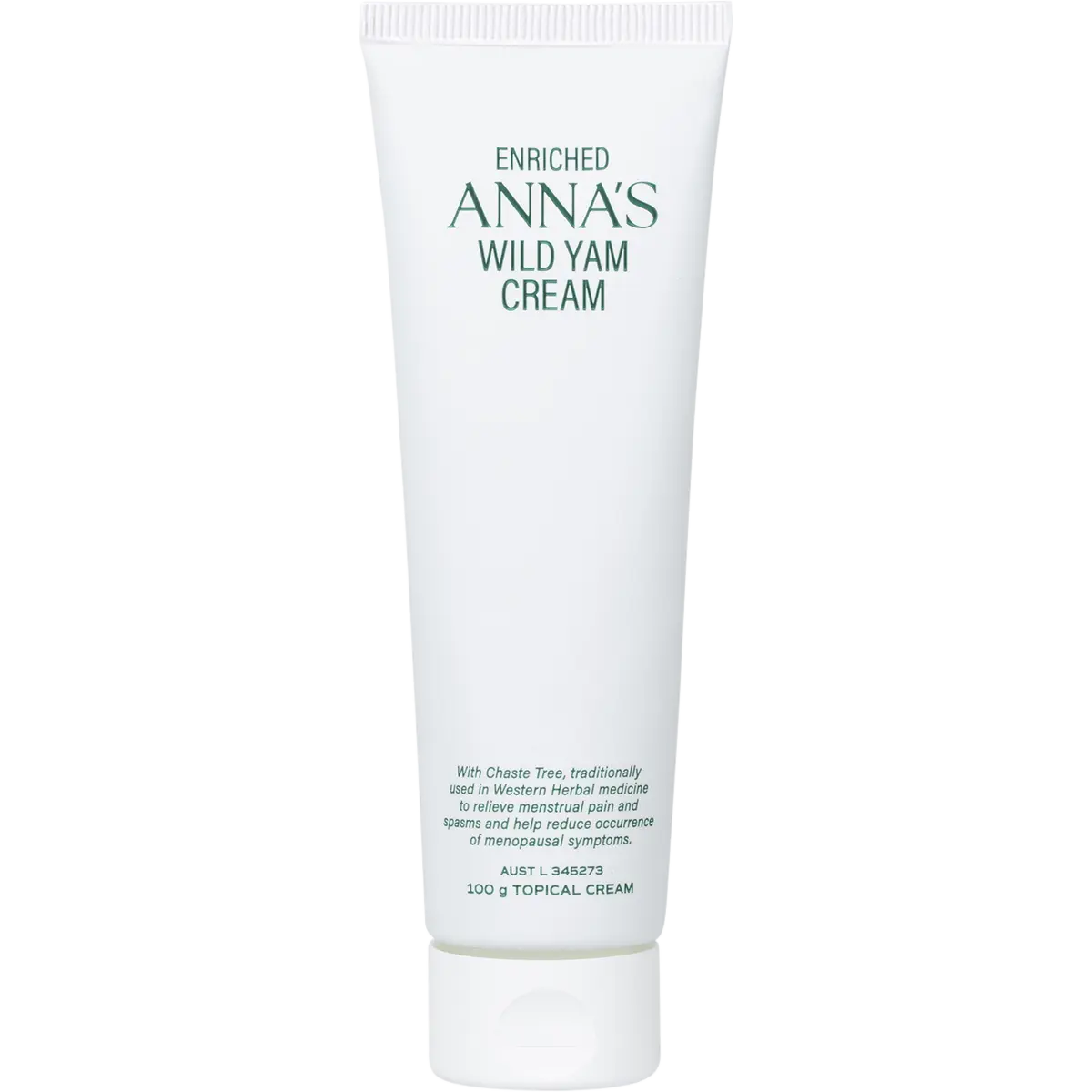 Anna's Wild Yam Cream (Her) Menstrual & Menopausal Symptoms 100g — front pack image (UHP)