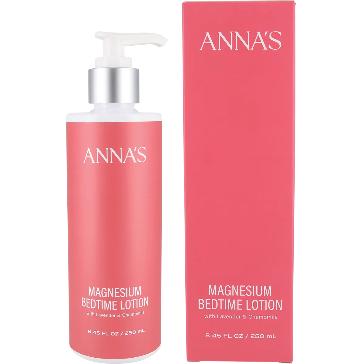 Anna's Magnesium Bedtime Lotion with Lavender & Chamomile 250ml — pack and display view