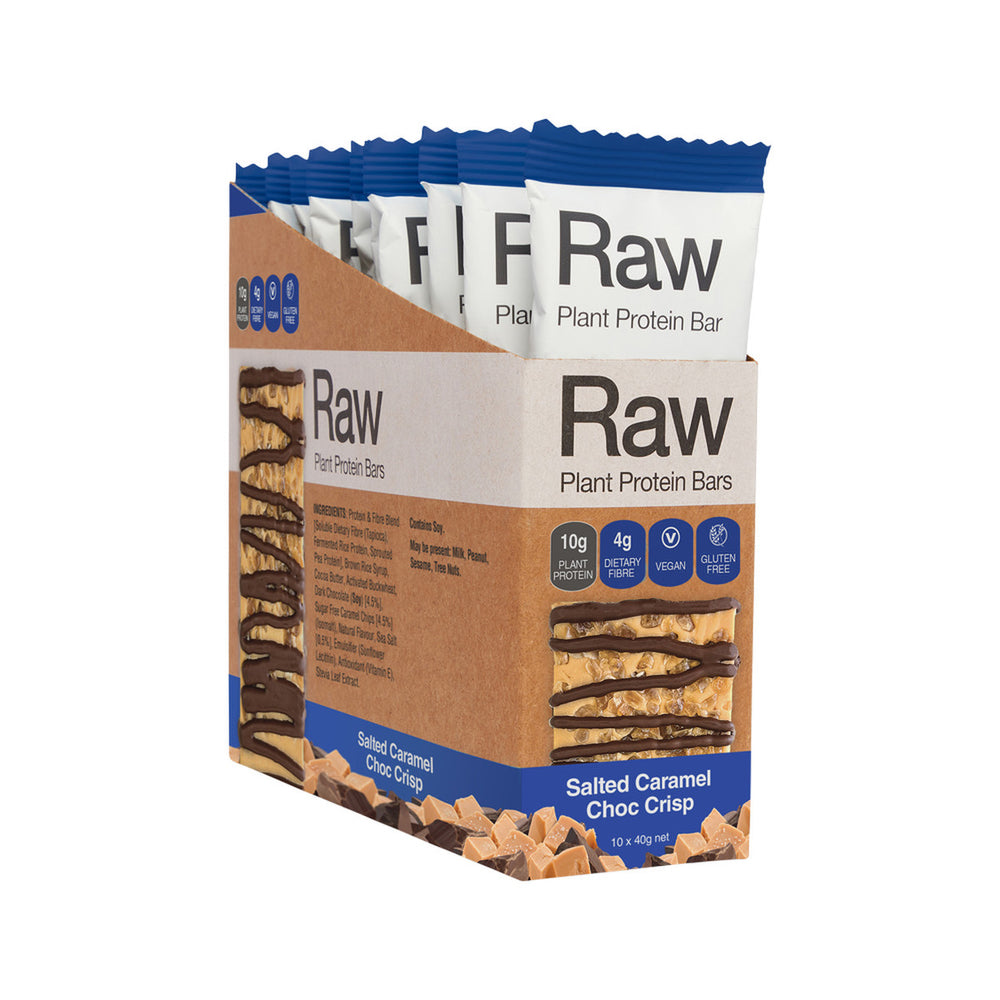 Amazonia Raw Protein Bar Salted Caramel Choc Crisp 10 x 40g