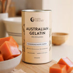 Nutra Naturals Australian Gelatin 500g — official brand lifestyle/recipe photograph