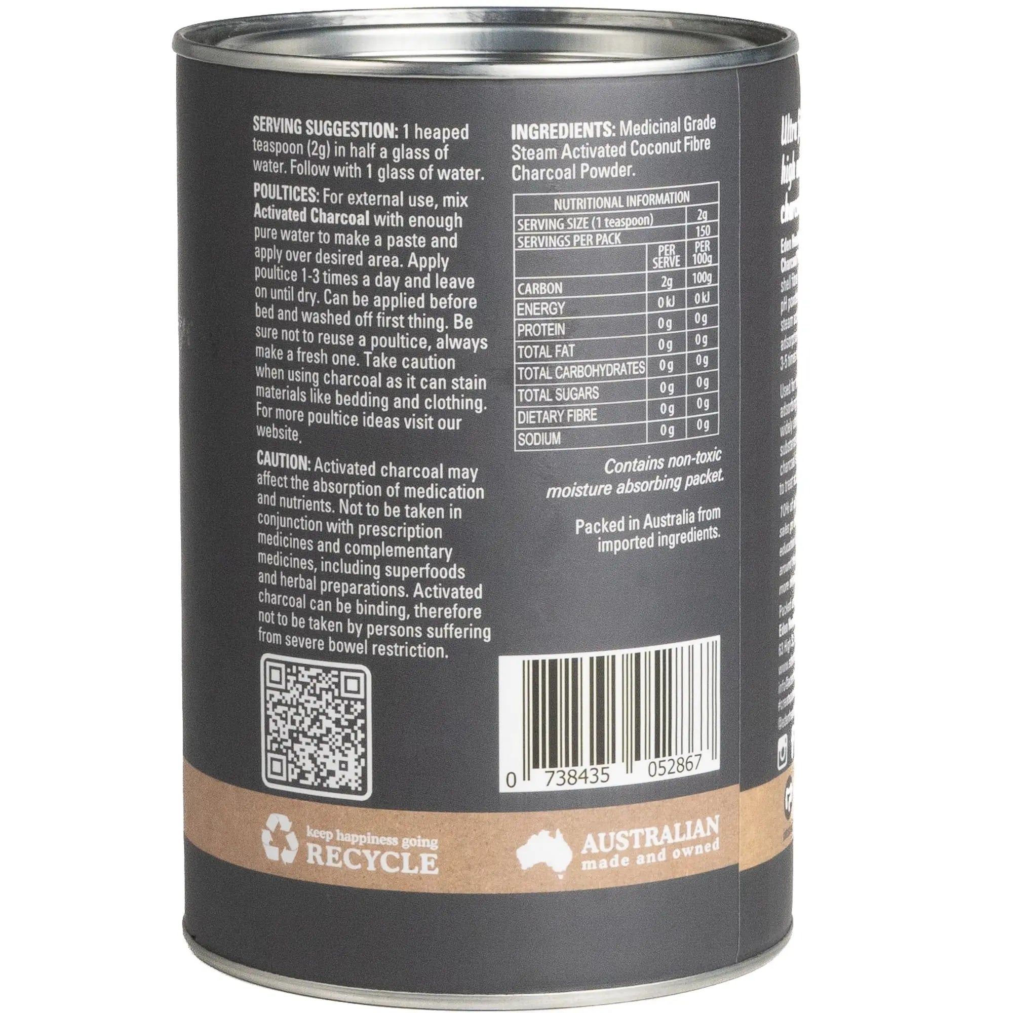Eden Healthfoods Activated Charcoal Steam Activated Powder – product image