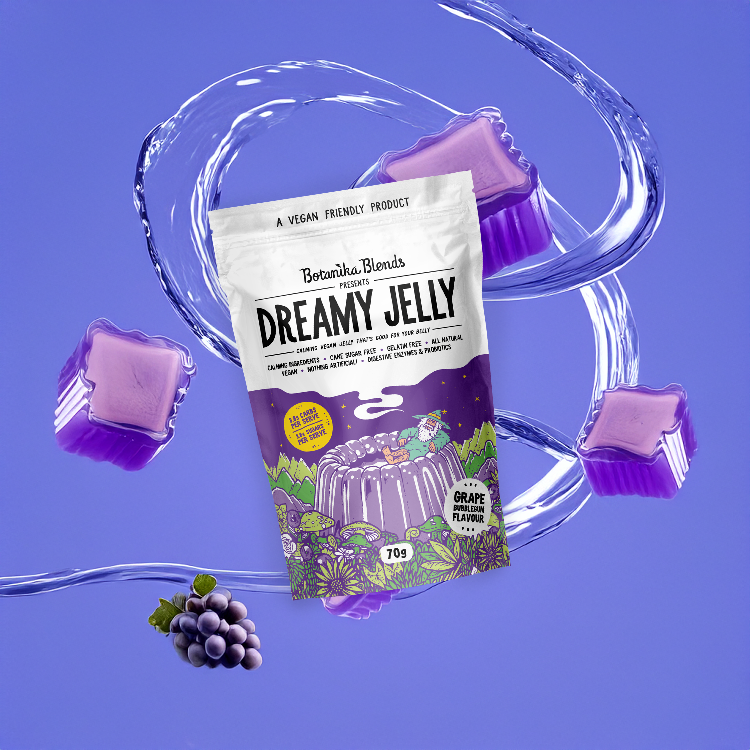 Botanika Blends Dreamy Jelly Grape Bubblegum 70g — exact product styled image