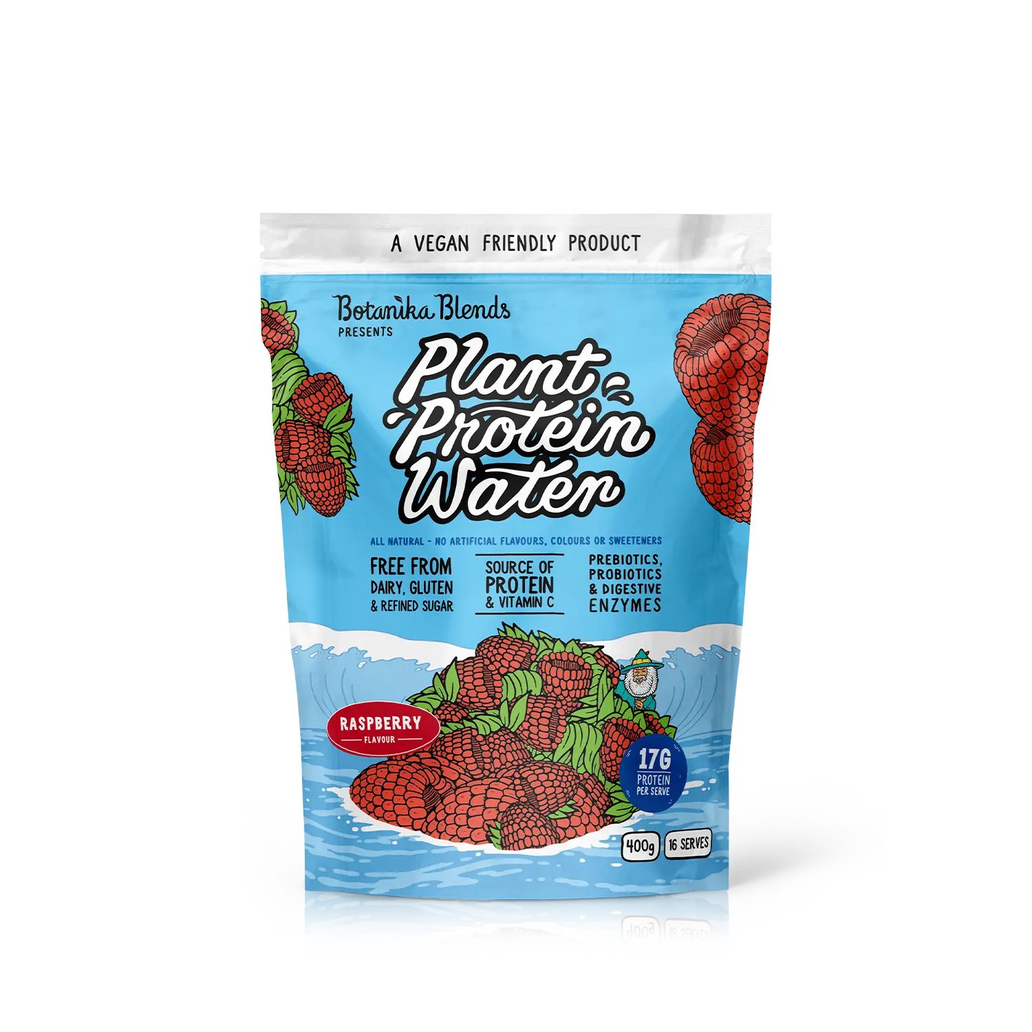 Botanika Blends Plant Protein Water Raspberry 400g — front packshot