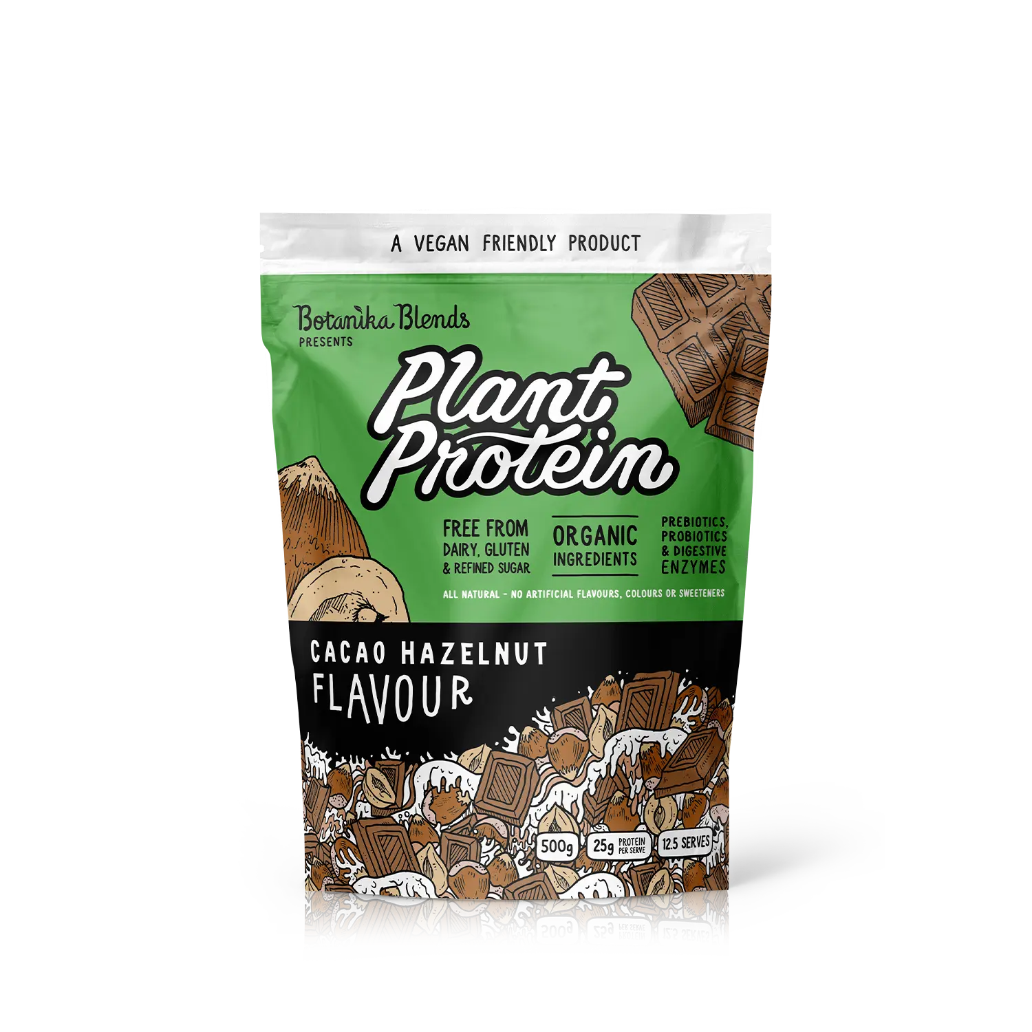 Botanika Blends Plant Protein Cacao Hazelnut — 500g front packshot