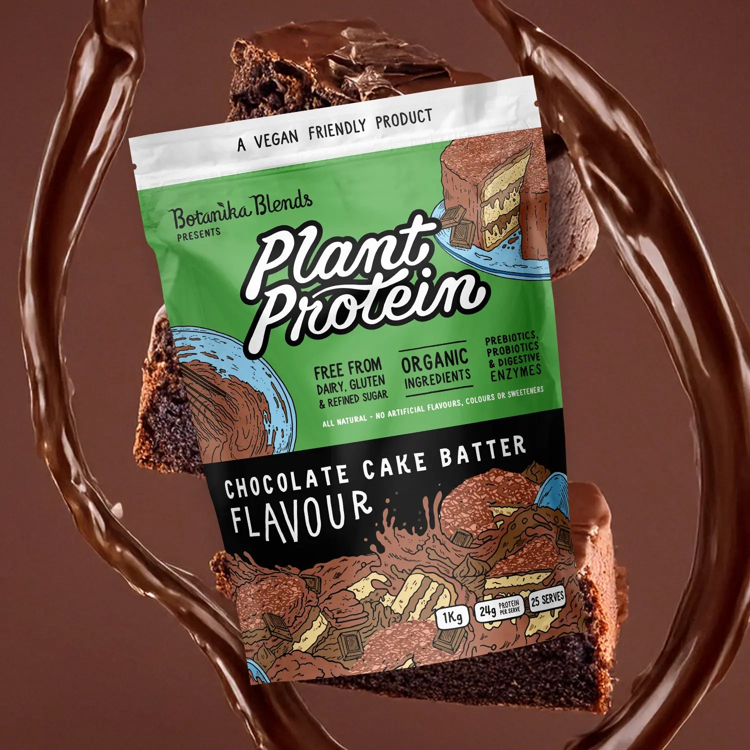 Botanika Blends Plant Protein Chocolate Cake Batter — official lifestyle / flavour image