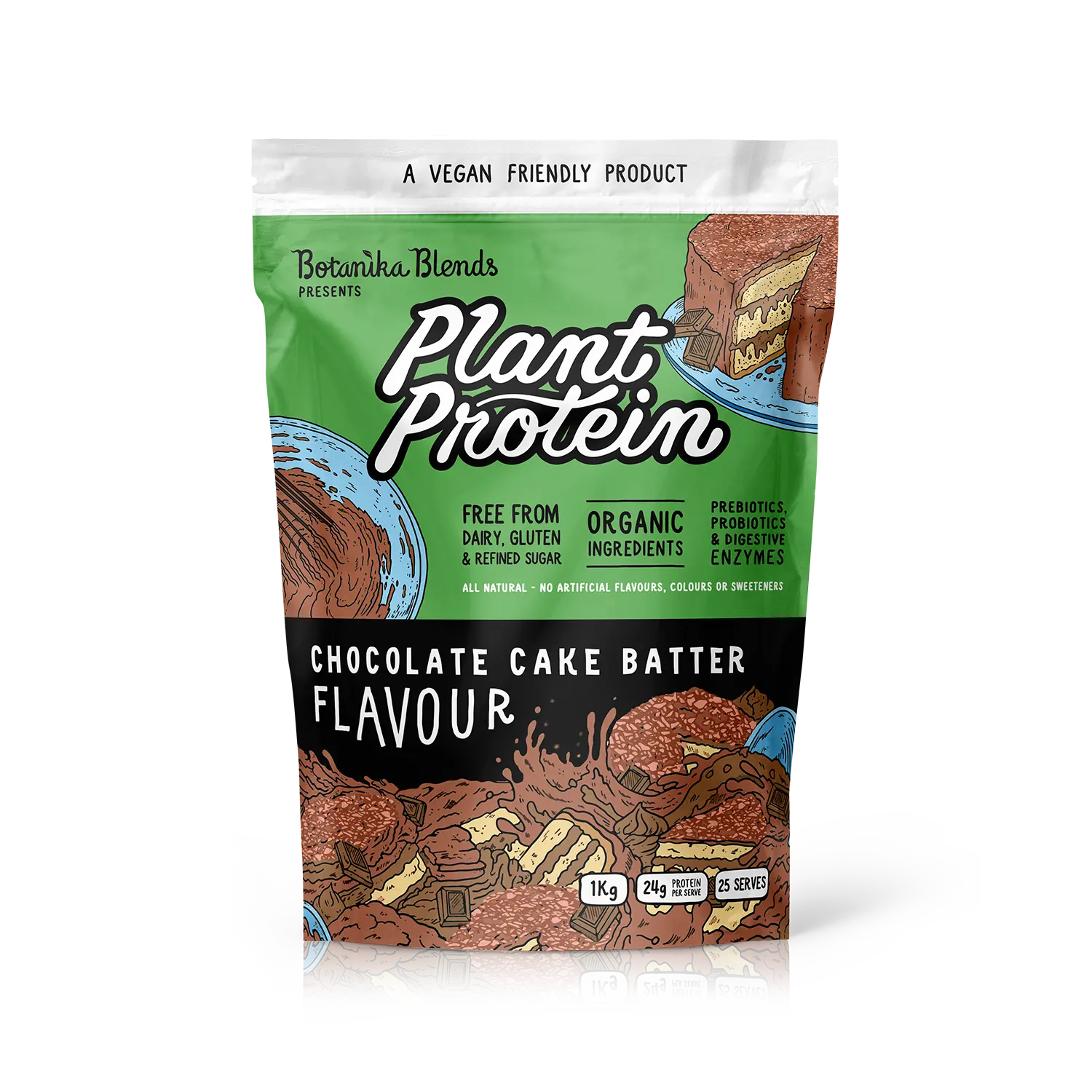 Botanika Blends Plant Protein Chocolate Cake Batter — 1kg front packshot