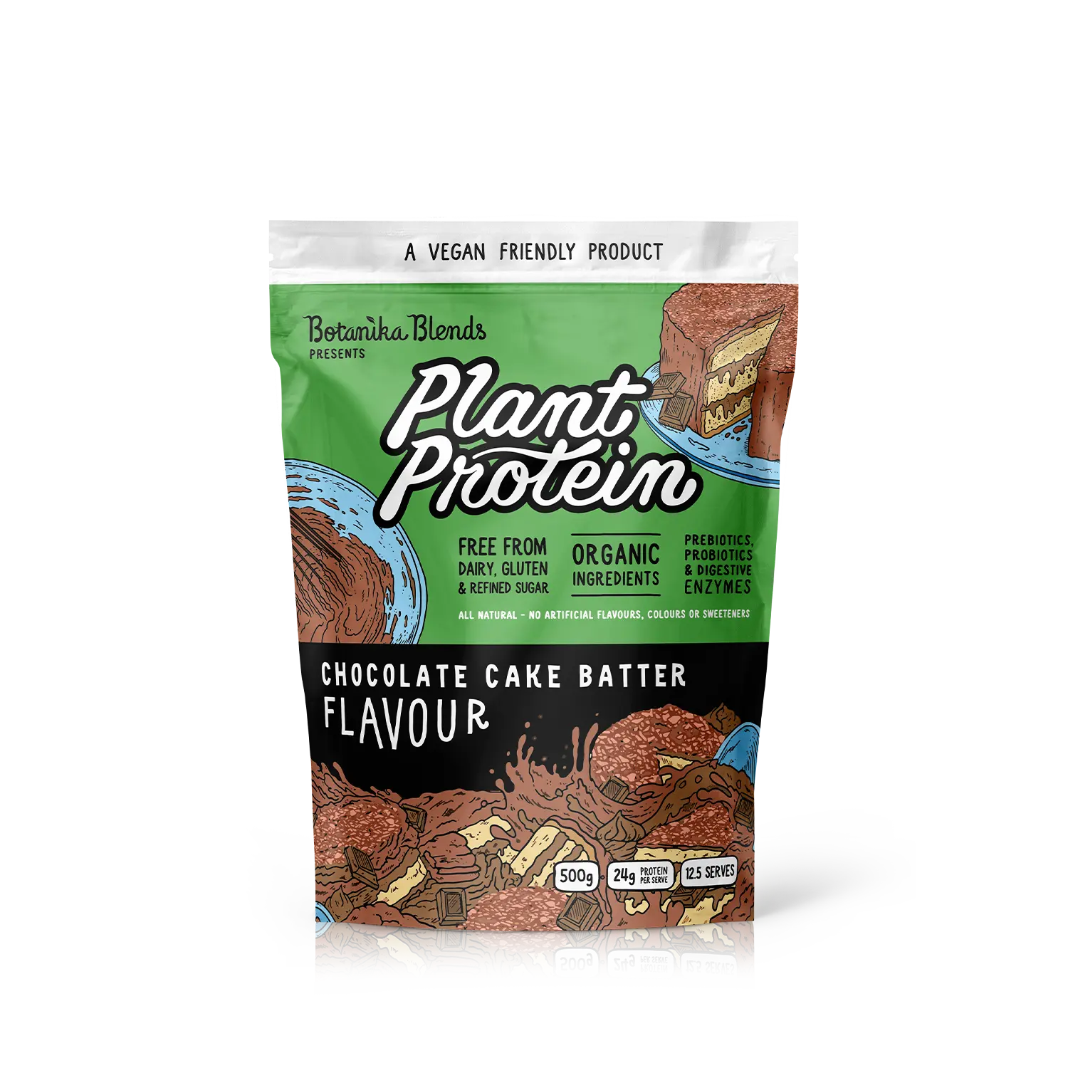 Botanika Blends Plant Protein Chocolate Cake Batter — 500g front packshot