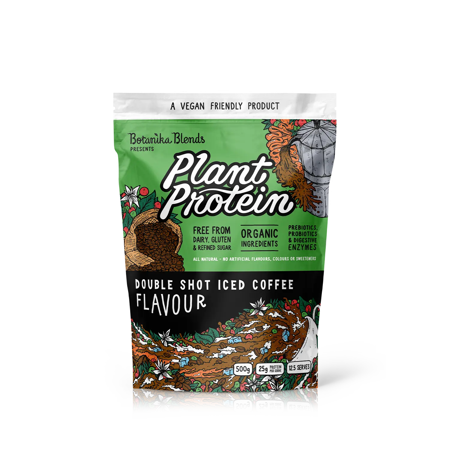 Botanika Blends Plant Protein Double Shot Iced Coffee — 500g front packshot