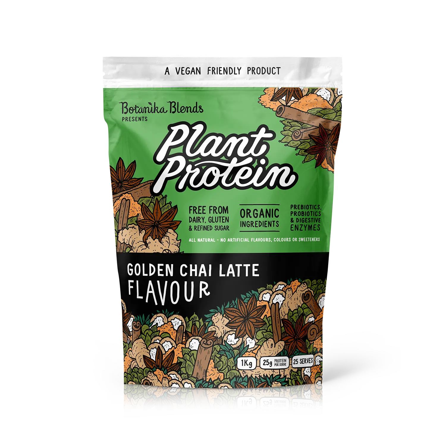 Botanika Blends Plant Protein Golden Chai Latte — front packshot