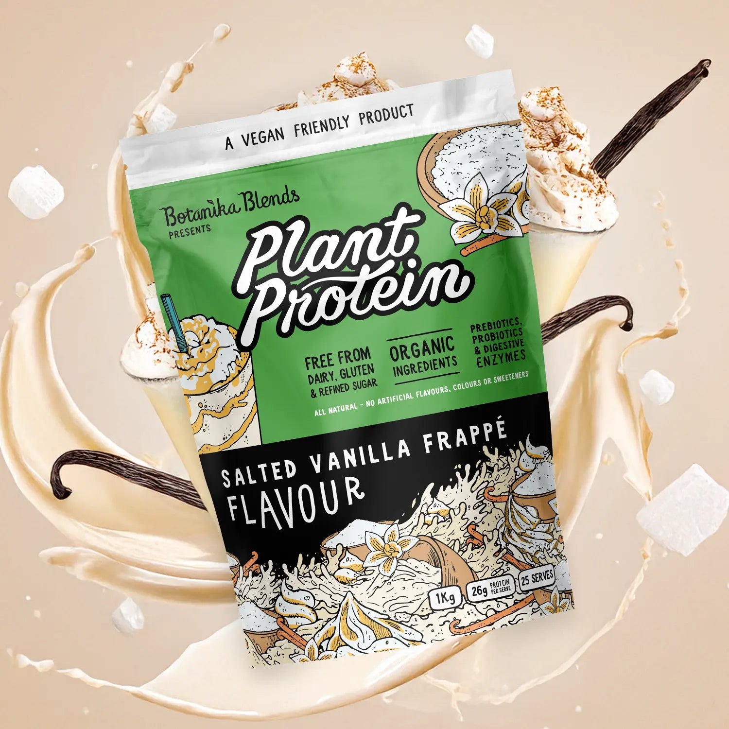 Botanika Blends Plant Protein Salted Vanilla Frappe 1kg front pack