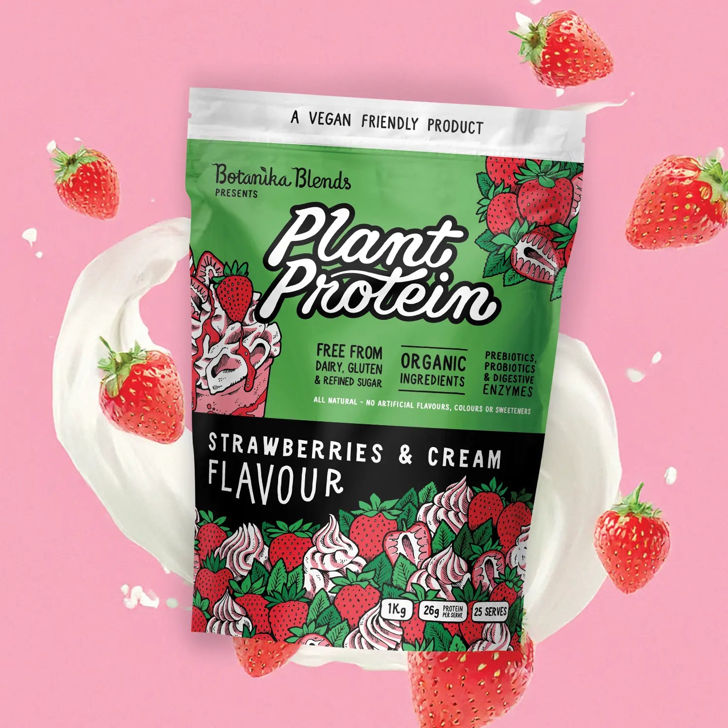 Botanika Blends Plant Protein Strawberries & Cream — official lifestyle / flavour image