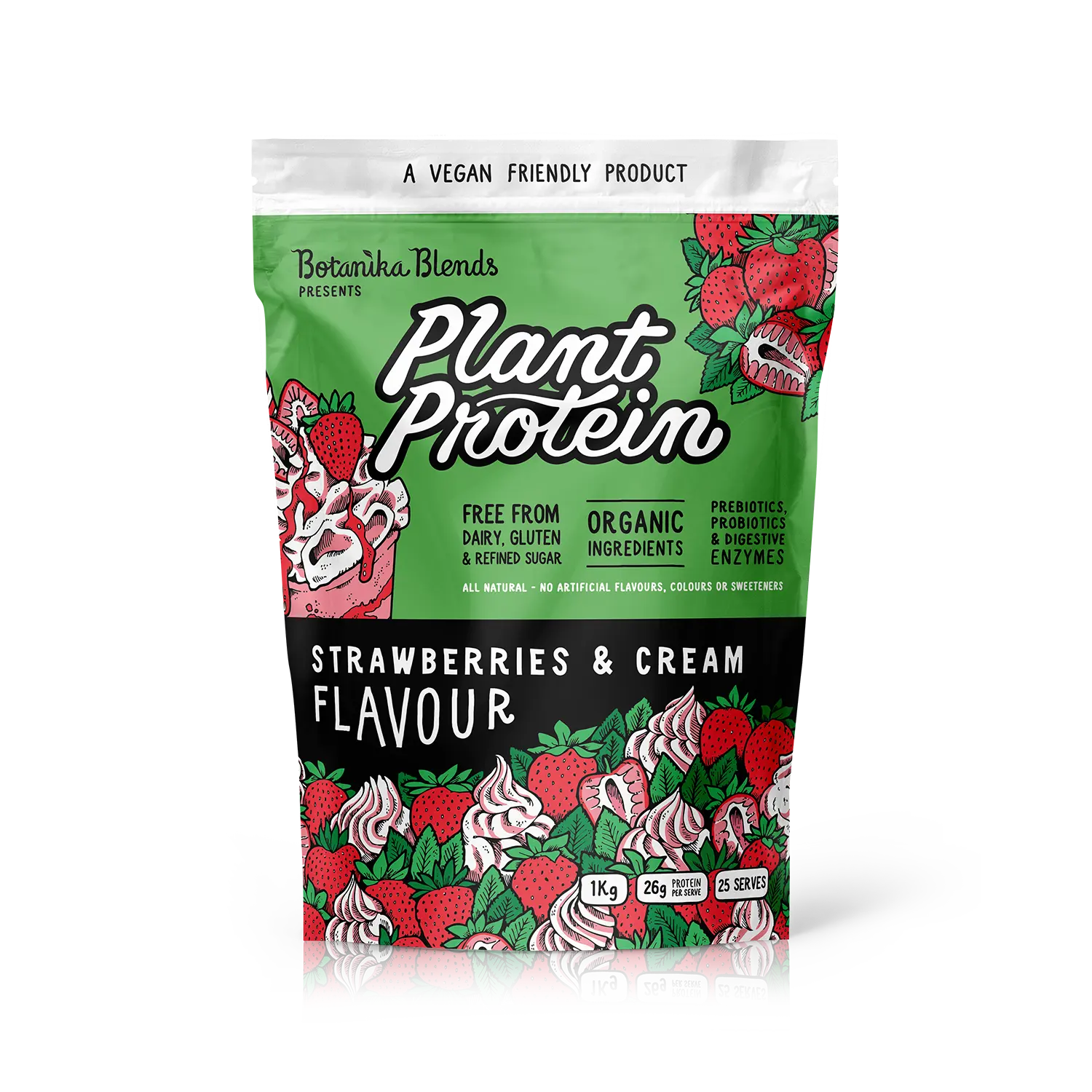 Botanika Blends Plant Protein Strawberries & Cream — 1kg front packshot
