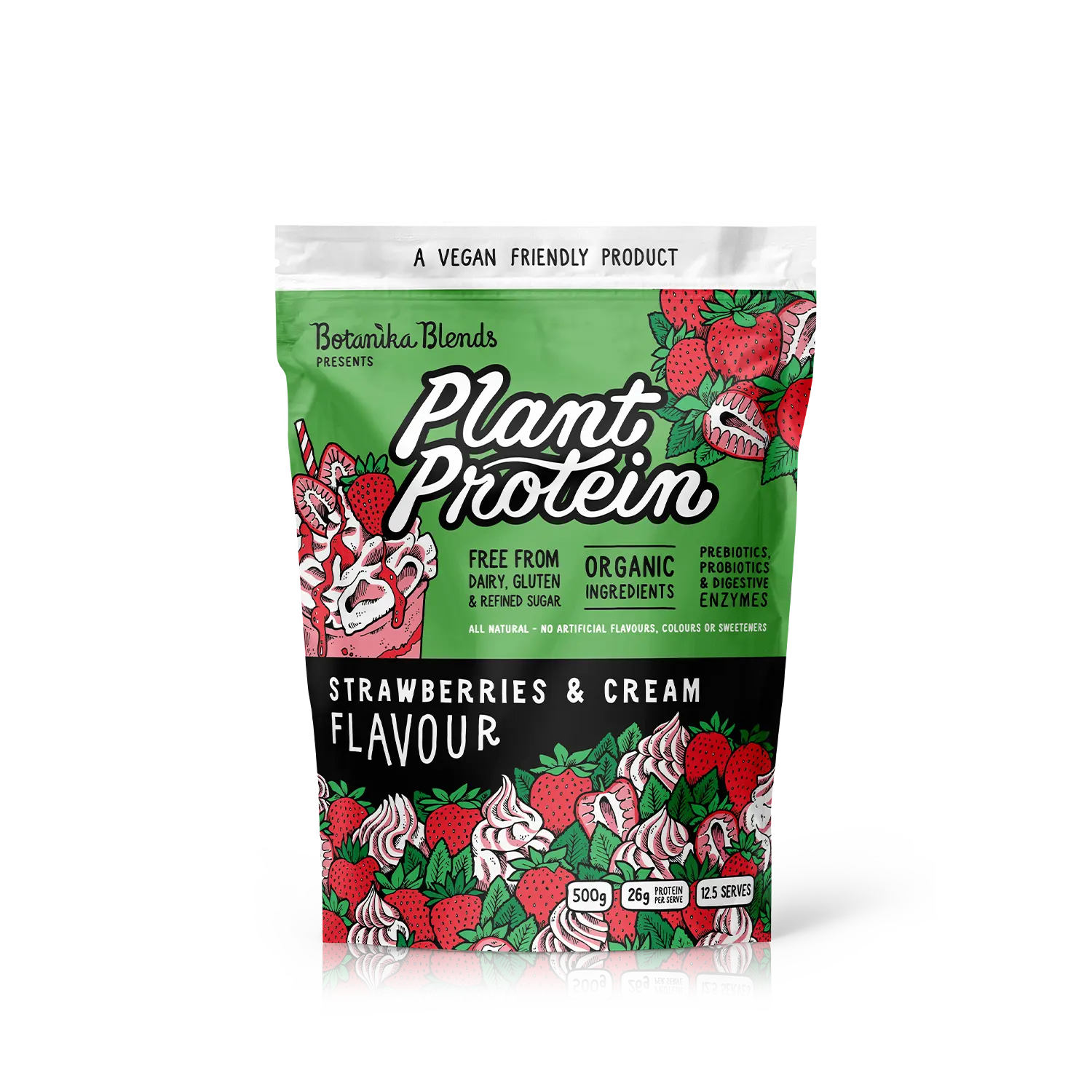 Botanika Blends Plant Protein Strawberries & Cream — 500g front packshot