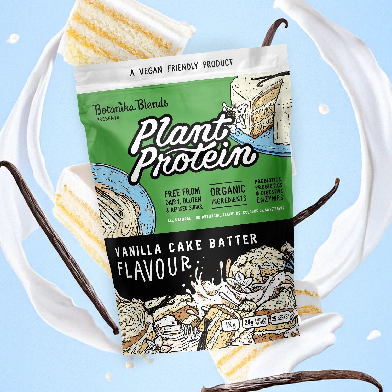 Botanika Blends Plant Protein Vanilla Cake Batter — official lifestyle / flavour image