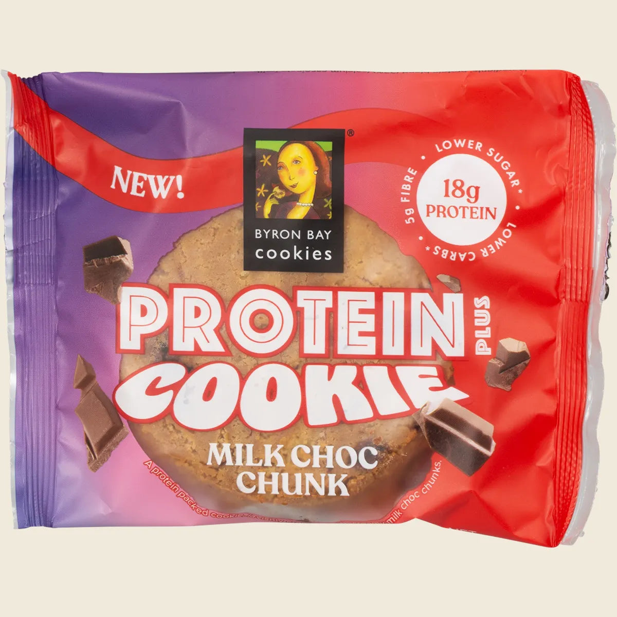 Byron Bay Cookie Company Protein Cookie Milk Choc Chunk 12x60g Byron Bay Cookies