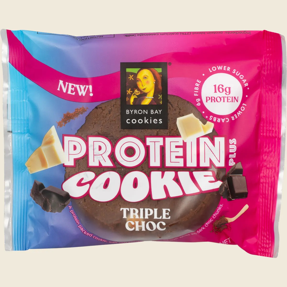 Byron Bay Cookie Company Protein Cookie Triple Choc 12x60g Byron Bay Cookies