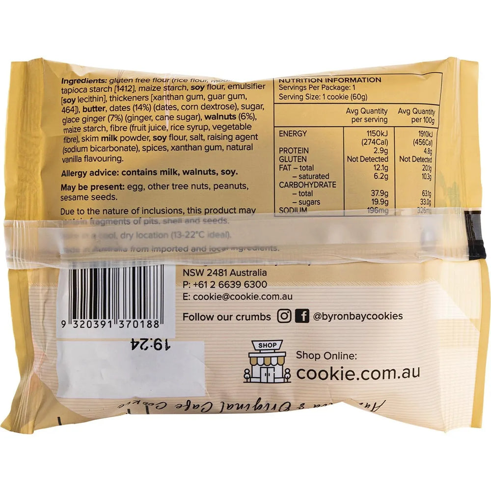 Byron Bay Gluten Free Cookies 12 x 60g