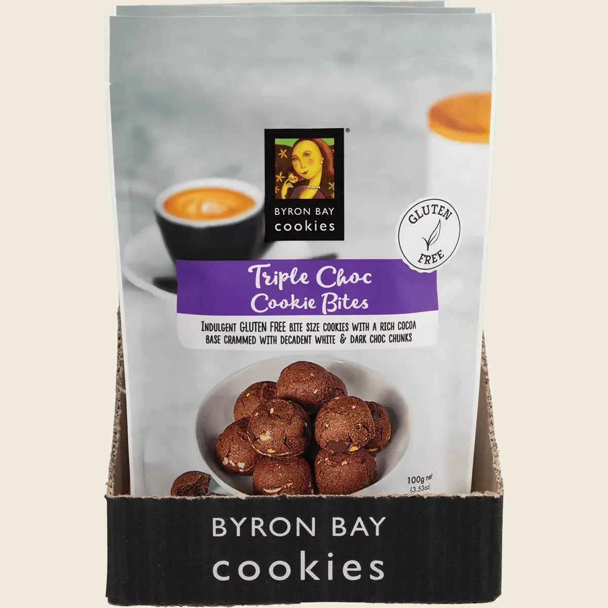 Byron Bay Cookie Company Gluten Free Cookie Bites Triple Choc Fudge Byron Bay Cookies
